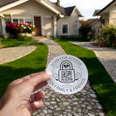 Secret QR code sticker on a Bungalow